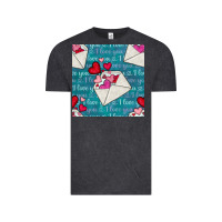 Vintage Black valentines day envelope with hearts Vintage Tee - BundleAndBundleShop