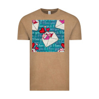 Vintage Coffee valentines day envelope with hearts Vintage Tee - BundleAndBundleShop
