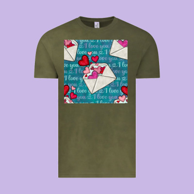 Valentines Day Envelope With Hearts Vintage Tee Designed By Bundleandbundleshop