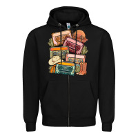 Black customized country cassette tapes Zipper Hoodie - MaliasSmallBusiness