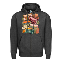Charcoal Heather customized country cassette tapes Zipper Hoodie - MaliasSmallBusiness