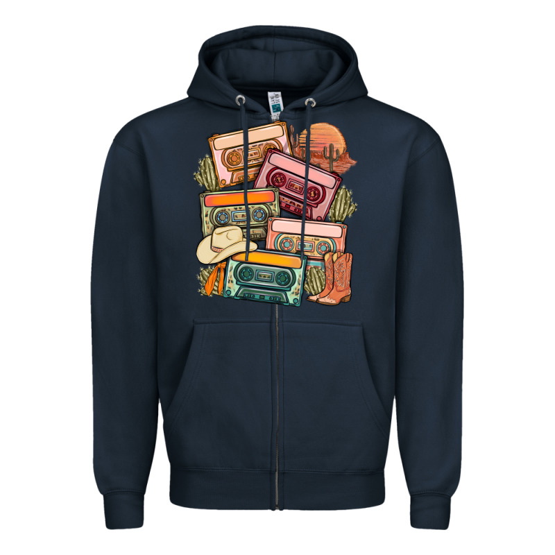 Customized Country Cassette Tapes Zipper Hoodie by MaliasSmallBusiness | Teevron