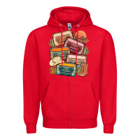 Red customized country cassette tapes Zipper Hoodie - MaliasSmallBusiness