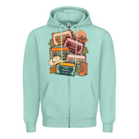 Seafoam customized country cassette tapes Zipper Hoodie - MaliasSmallBusiness