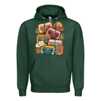 Sports Green customized country cassette tapes Zipper Hoodie - MaliasSmallBusiness