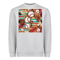 Heather Grey baseball leopard cowhide turquoise seamless pattern Heavyweight Sweatshirt - JahusDesignShop