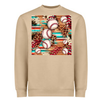 Mushroom baseball leopard cowhide turquoise seamless pattern Heavyweight Sweatshirt - JahusDesignShop