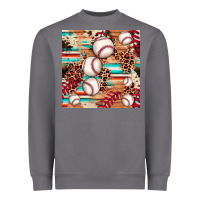 Storm baseball leopard cowhide turquoise seamless pattern Heavyweight Sweatshirt - JahusDesignShop