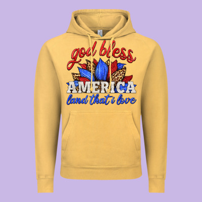 God Bless America Land That I Love Vintage Hoodie Designed By Hra Design Shop