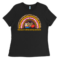Black back to school rainbow hello kindergarten Ladies Tee - AdoDesignShop