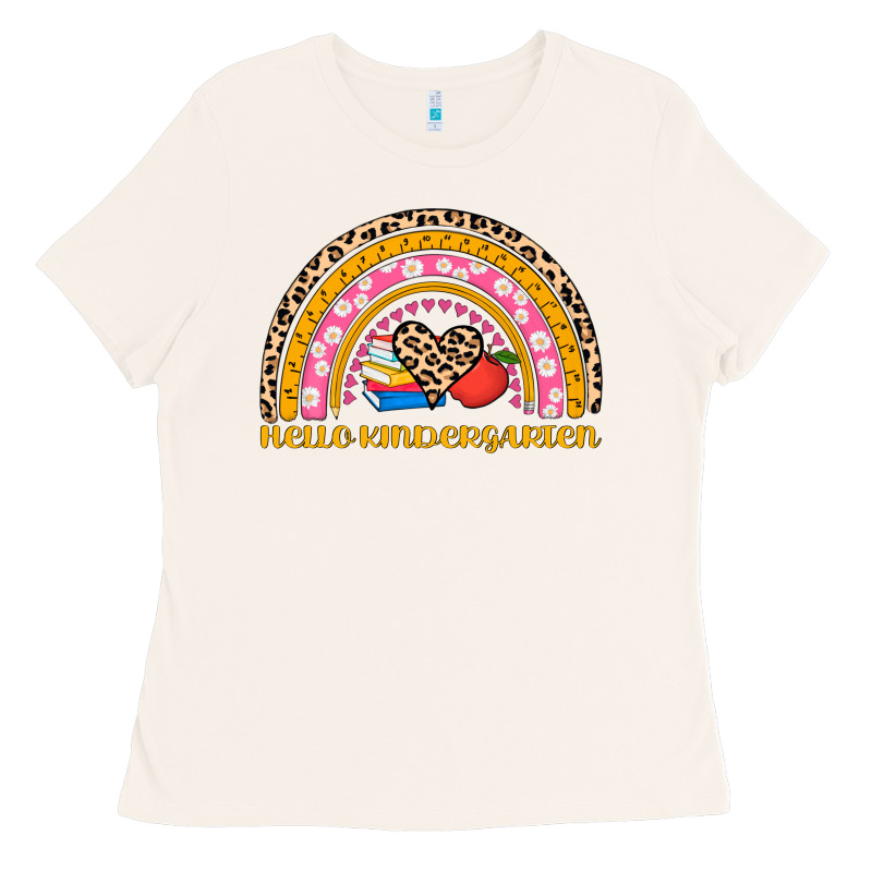 Back To School Rainbow Hello Kindergarten Ladies Tee by AdoDesignShop | Teevron
