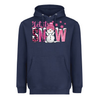 Pink Let It Snow With Cute Snowman Heavyweight Hoodie | Teevron