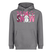 Storm Pink Let It Snow With Cute Snowman Heavyweight Hoodie - BundleAndBundleShop