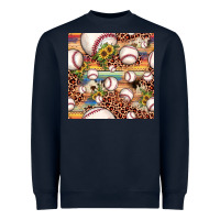 Navy baseball leopard cowhide sunflower seamless pattern Heavyweight Sweatshirt - JahusDesignShop