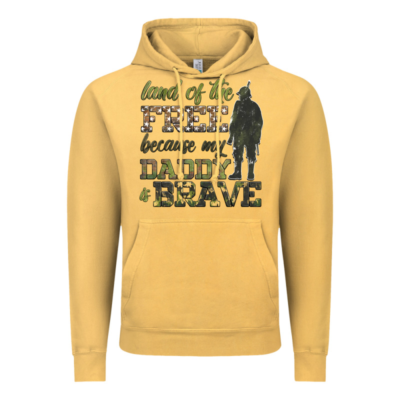Land Of The Free Because My Daddy Is Brave Vintage Hoodie by HRA Design Shop | Teevron