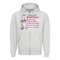Dove Grey just realized im a raccoon Zipper Hoodie - MaliasSmallBusiness