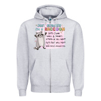 Heather Grey just realized im a raccoon Zipper Hoodie - MaliasSmallBusiness