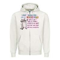 Oatmeal Heather just realized im a raccoon Zipper Hoodie - MaliasSmallBusiness