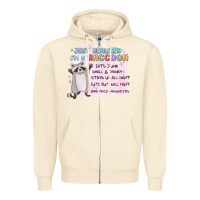 Sandshell just realized im a raccoon Zipper Hoodie - MaliasSmallBusiness
