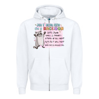 White just realized im a raccoon Zipper Hoodie - MaliasSmallBusiness