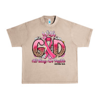 French Oak breast cancer with god all things are possible Urban Heavy Tee - Artiststas