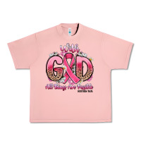 Breast Cancer With God All Things Are Possible Urban Heavy Tee | Teevron