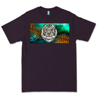 Plum white tiger forest license plate Premium Tee - RanaPortraitStore