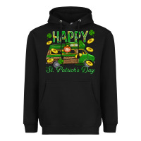 Black Happy St. Patricks Day Heavyweight Hoodie - BundleAndBundleShop