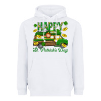 White Happy St. Patricks Day Heavyweight Hoodie - BundleAndBundleShop