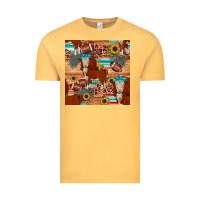 Vintage Mustard football hereford sunflower seamless pattern Vintage Tee - JahusDesignShop