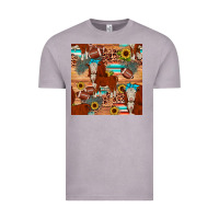 Vintage Zinc football hereford sunflower seamless pattern Vintage Tee - JahusDesignShop