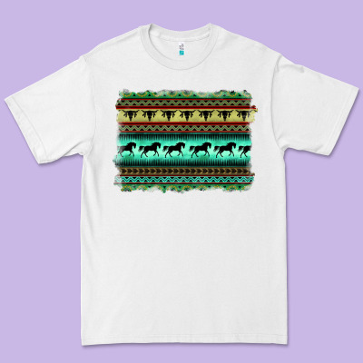 Turquoise Aztec Bullskull And Horse Premium Tee Designed By Barkaloodesign