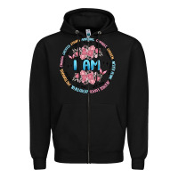 Black i am inspiration Zipper Hoodie - MaliasSmallBusiness