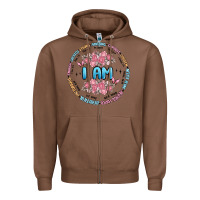 Chestnut i am inspiration Zipper Hoodie - MaliasSmallBusiness