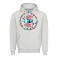Dove Grey i am inspiration Zipper Hoodie - MaliasSmallBusiness