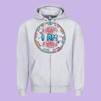 I Am Inspiration Zipper Hoodie Designed By Maliassmallbusiness
