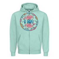 Seafoam i am inspiration Zipper Hoodie - MaliasSmallBusiness