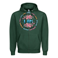 Sports Green i am inspiration Zipper Hoodie - MaliasSmallBusiness