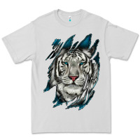 Dove Grey White Tiger Scratch Mark Premium Tee - RanaPortraitStore