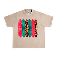 French Oak Colored Leopard and Wood Patterned Western Brush Strokes Urban Heavy Tee - Bettercallsaul