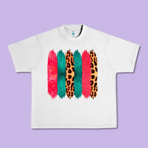 Colored Leopard And Wood Patterned Western Brush Strokes Urban Heavy Tee Designed By Bettercallsaul