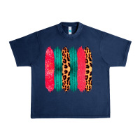 Navy Colored Leopard and Wood Patterned Western Brush Strokes Urban Heavy Tee - Bettercallsaul