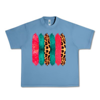 Pebble Blue Colored Leopard and Wood Patterned Western Brush Strokes Urban Heavy Tee - Bettercallsaul