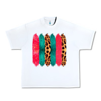 White Colored Leopard and Wood Patterned Western Brush Strokes Urban Heavy Tee - Bettercallsaul