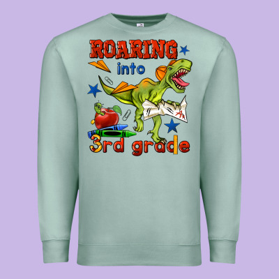 Roaring Into 3rd Grade Premium Sweatshirt Designed By Bundleandbundleshop