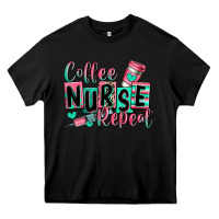 Black coffee nurse repeat Heavy Core Tee - RanaPortraitStore