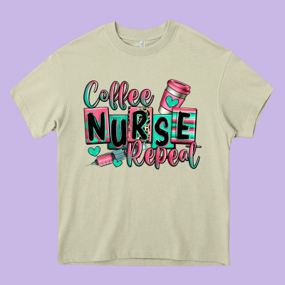 Heavy Core Tee coffee nurse repeat