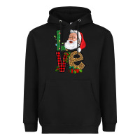 Black Love With Santa Portrait Heavyweight Hoodie - BundleAndBundleShop