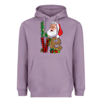 Lavender Love With Santa Portrait Heavyweight Hoodie - BundleAndBundleShop