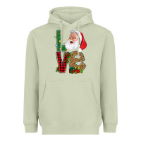Matcha Love With Santa Portrait Heavyweight Hoodie - BundleAndBundleShop